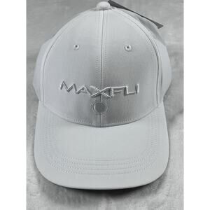 Maxfli Tour Men's Tech Cap WHITE 3D Logo Golf Hat Strap Back OSFM NWT NEW